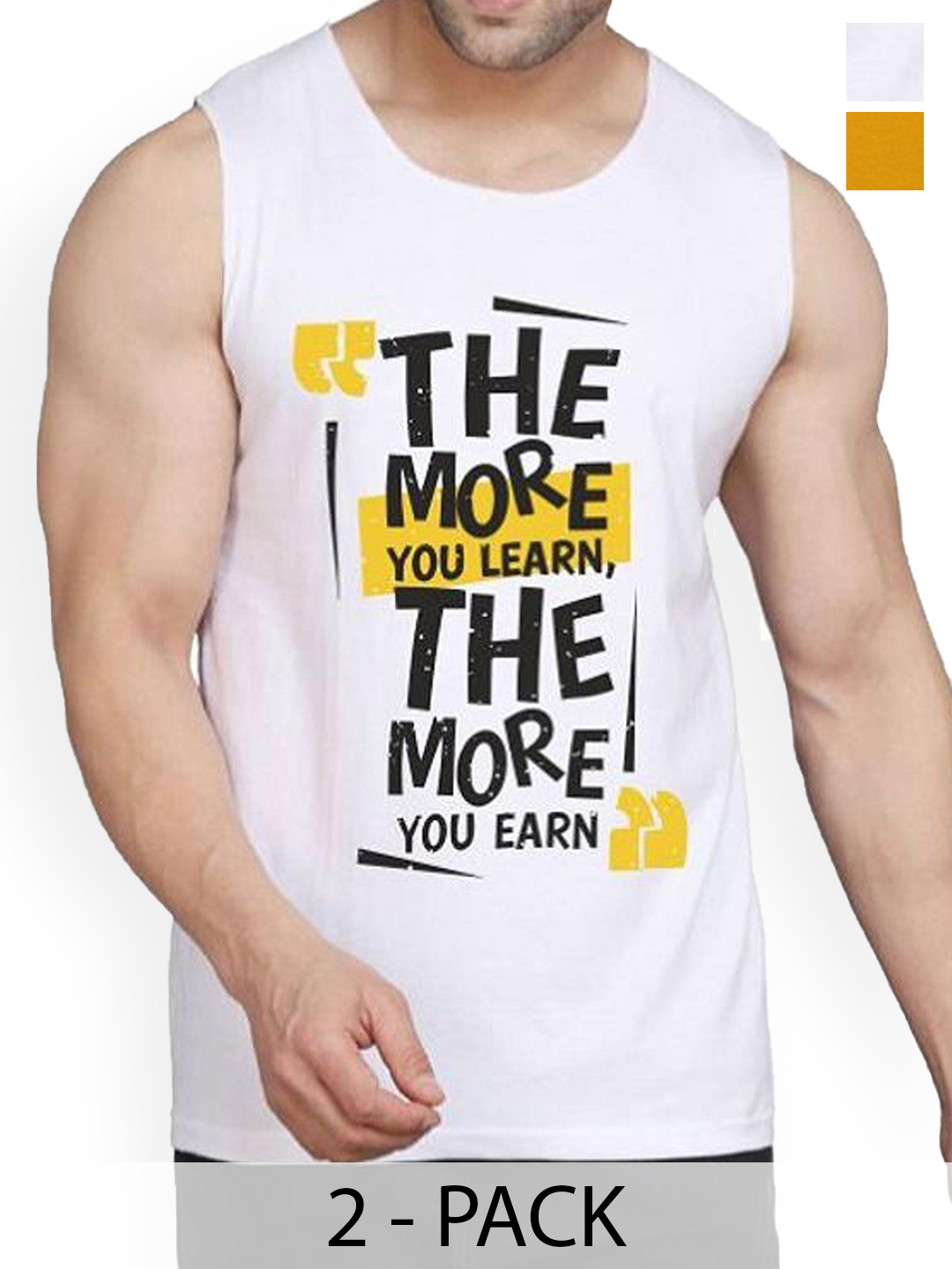 WOOSTRO Men Pack of 2 Printed Cotton Innerwear Vests