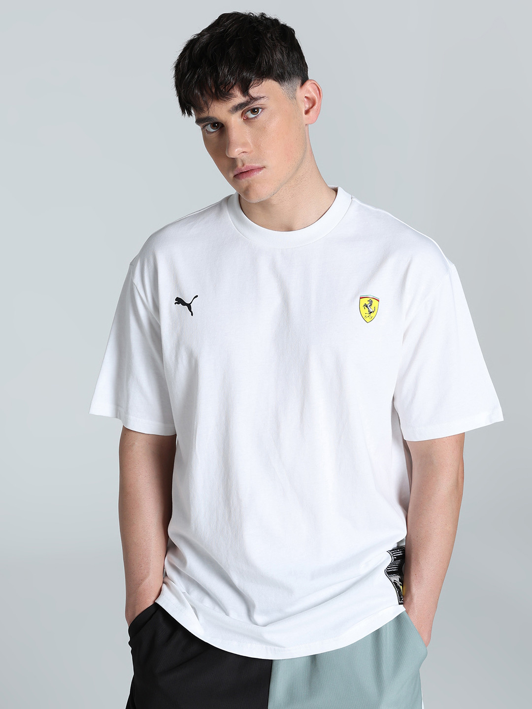 PUMA Motorsport Men Ferrari Race Graphic Printed Relaxed Fit Cotton T-shirt