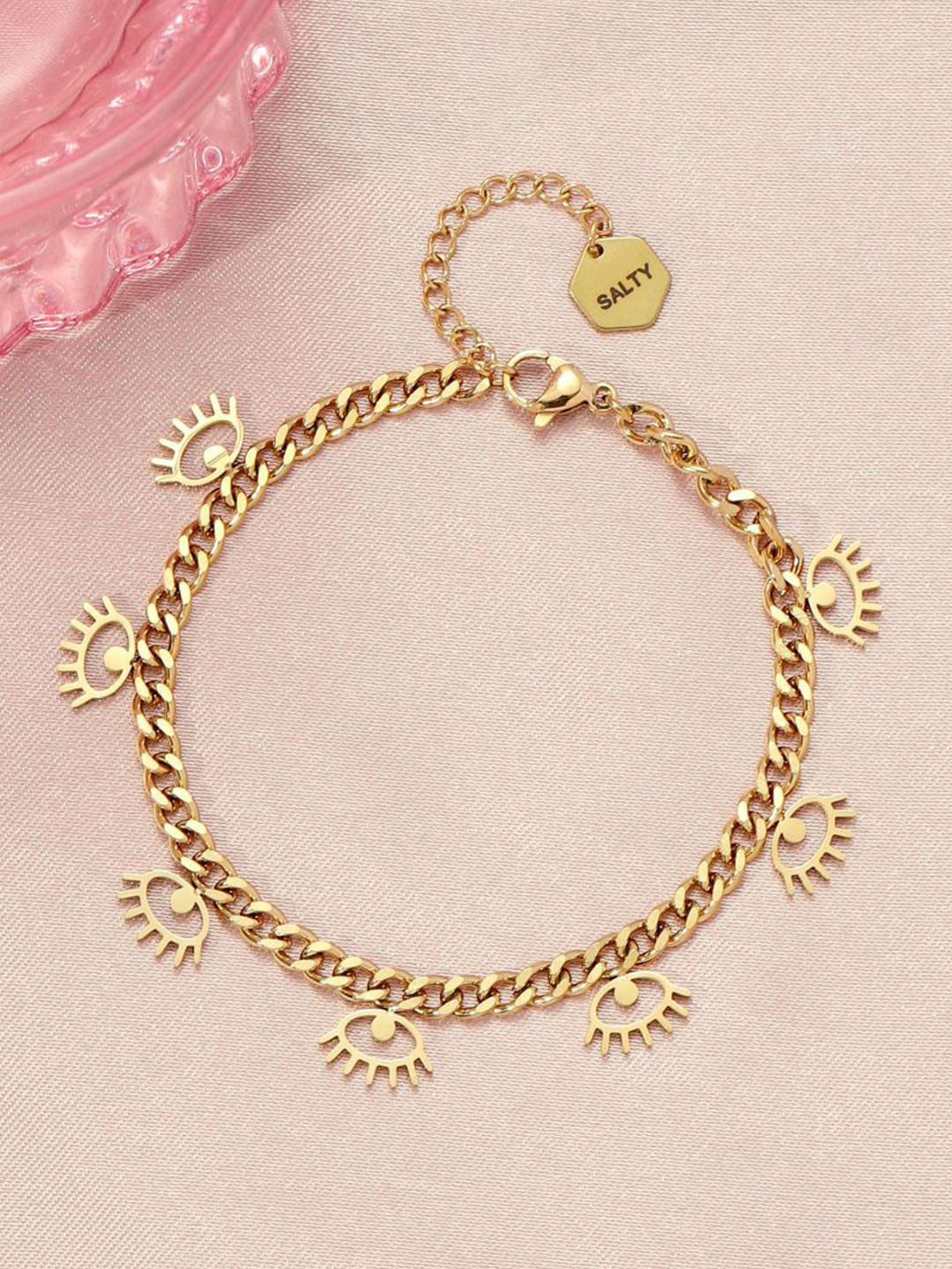 SALTY Women Stainless Steel Protective Evil Eye Link Bracelet