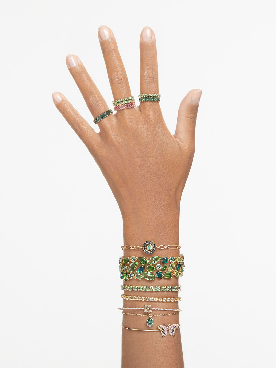 SWAROVSKI MATRIX Gold-Plated Crystal-Studded Round Neck Finger Ring