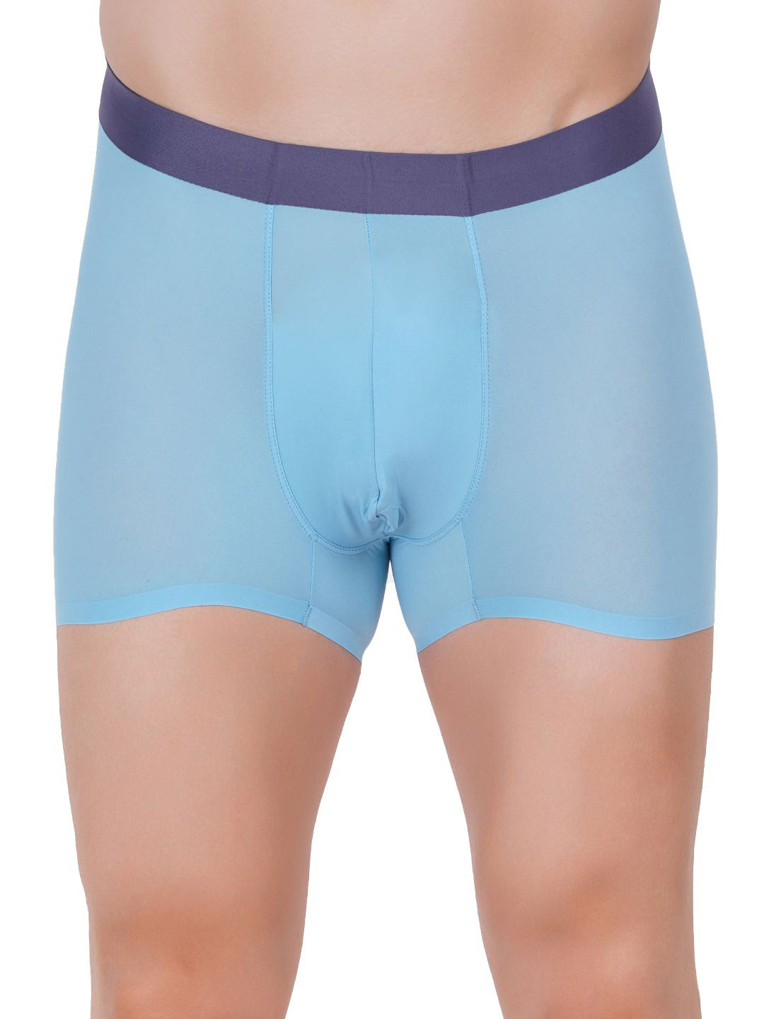 AMOUREUX Men Solid Outer Elasticated Trunk M7085_Sblu_L