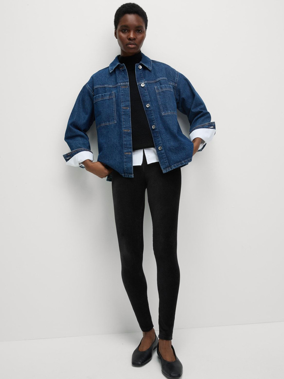 Marks & Spencer Women Cord High Waisted Ankle-Length Leggings