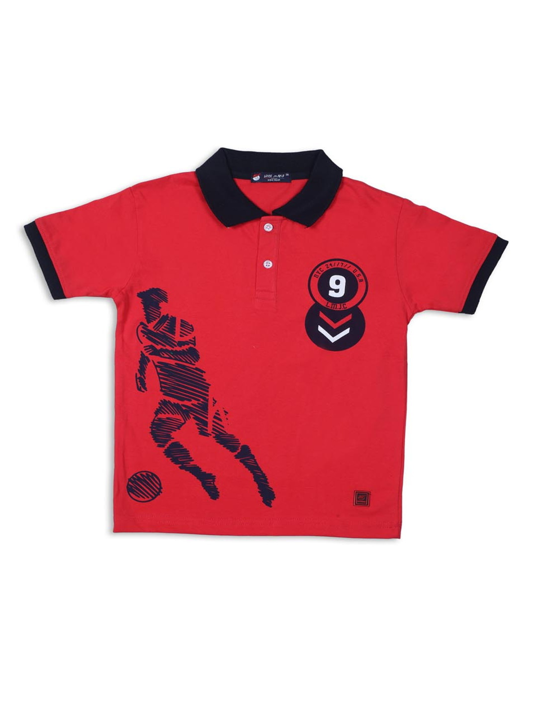 Little Marco Boys Polo Collar Applique T-shirt