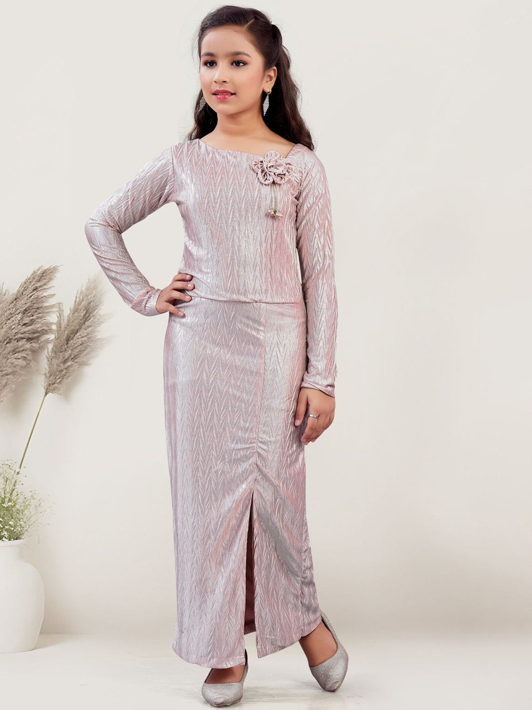 Lei-Chie Girls Maxi Dress with Slit in Front