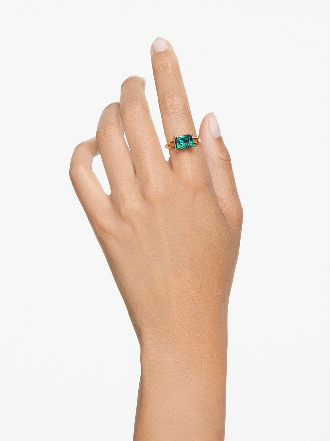 SWAROVSKI Gold-Plated Crystal Stone Studded Finger Ring