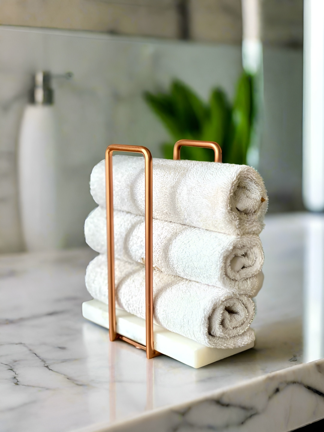 Mason Home Rose Gold & White Marble Towel Holder