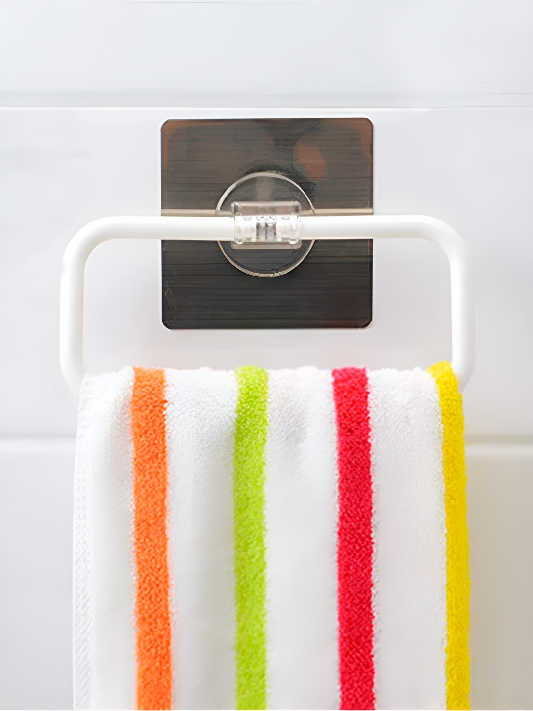 HOKIPO White Solid Plastic Towel Holder