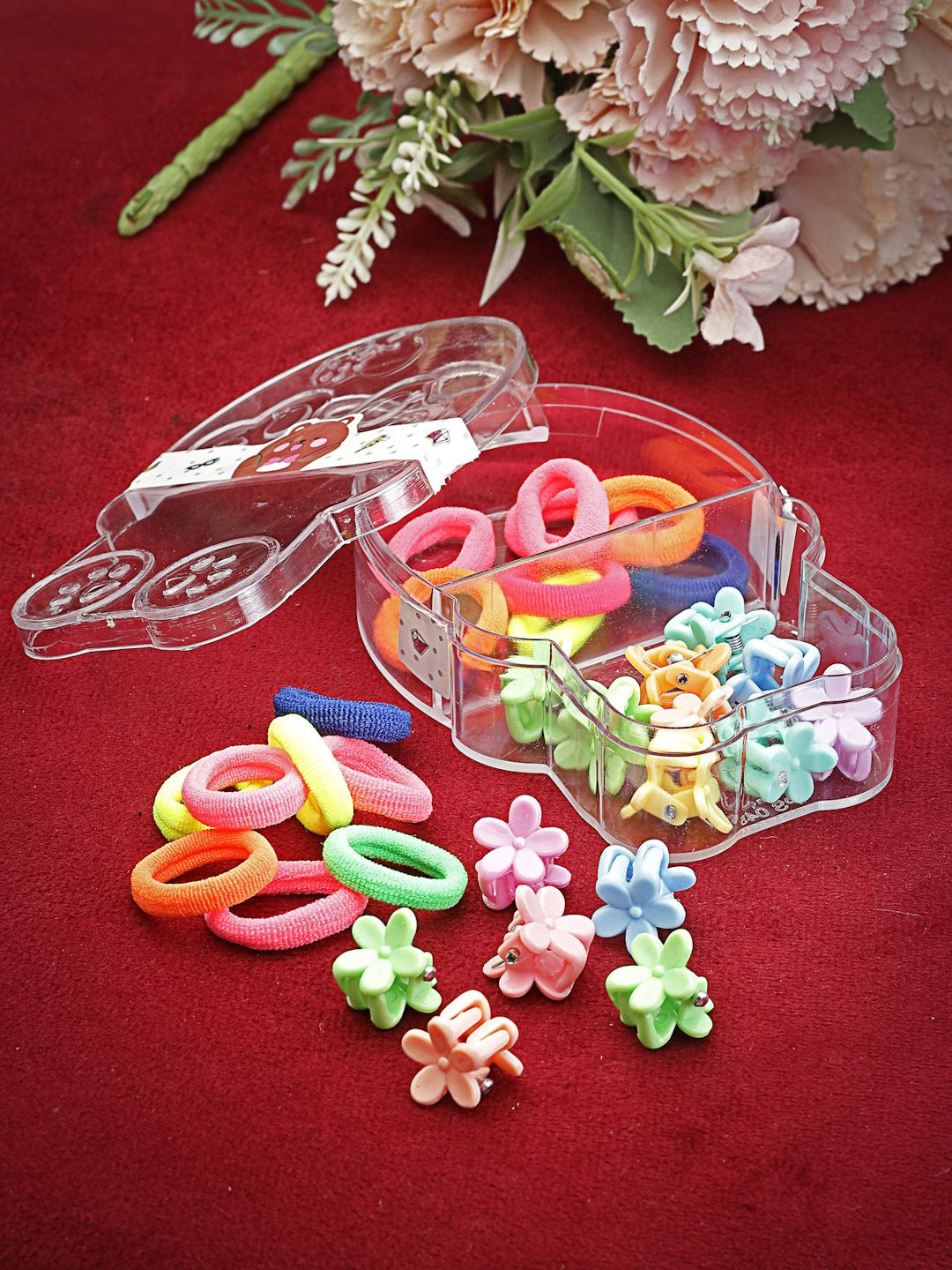 Stoln Girls Set of 30 Clips and Rubberbands Hair Accessory
