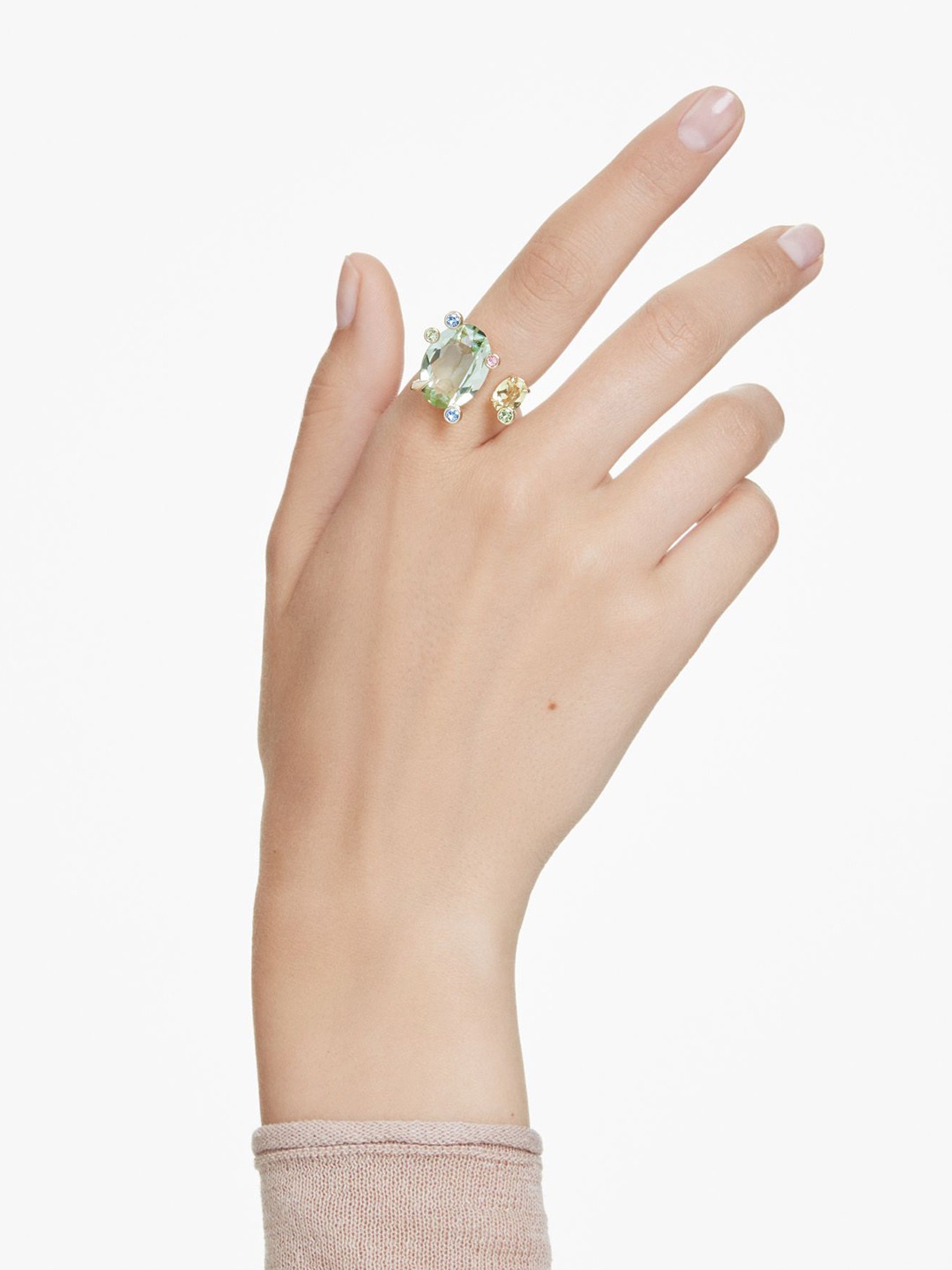 SWAROVSKI Gema Gold-Plated Crystal Stones Studded Finger Ring