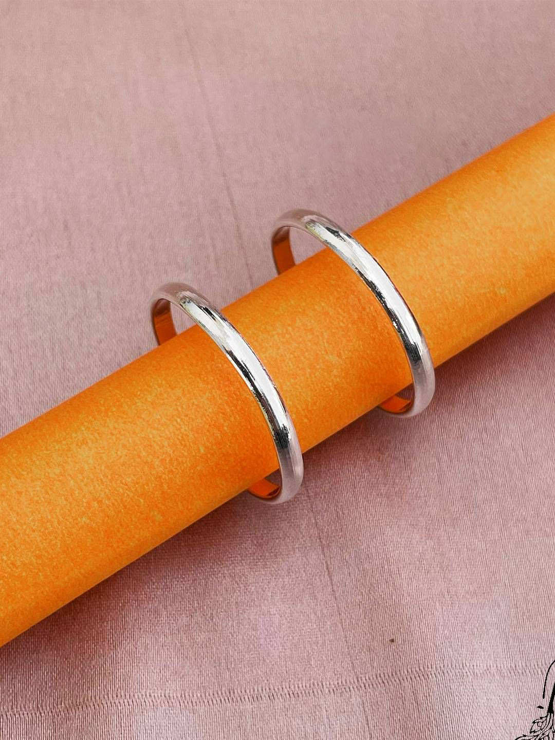 Parnika 92.5 Sterling Silver Set Of 2 Open Toe Rings