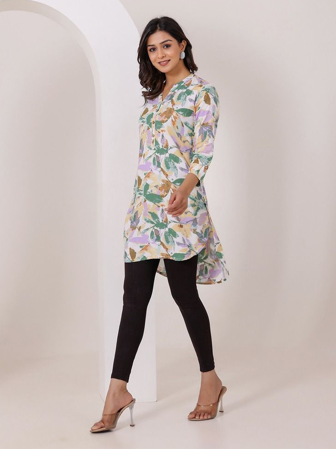 Vivika Printed High-Low Hem Kurti