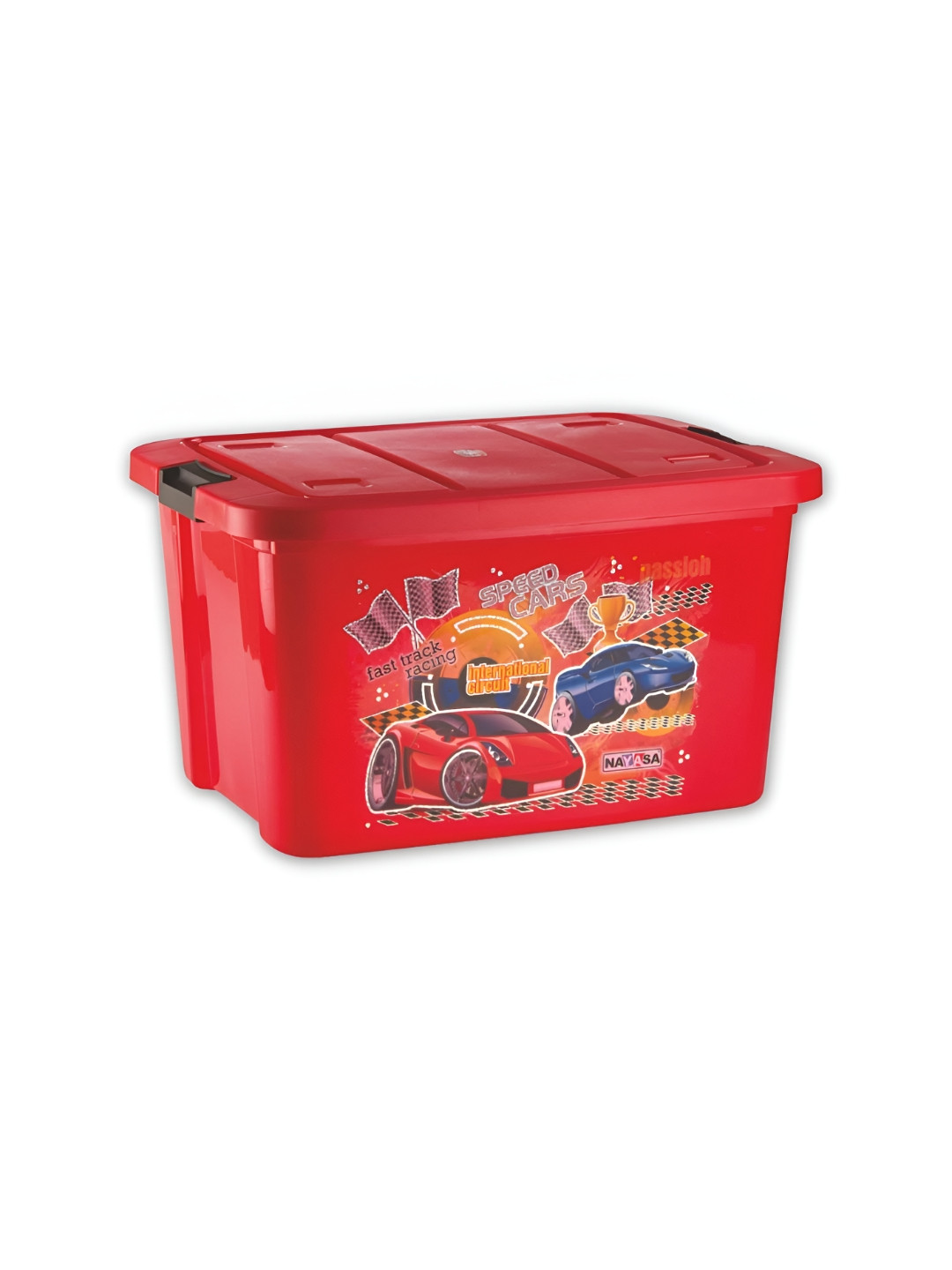 Nayasa Red Plastic Rectangular Toy Storage Container