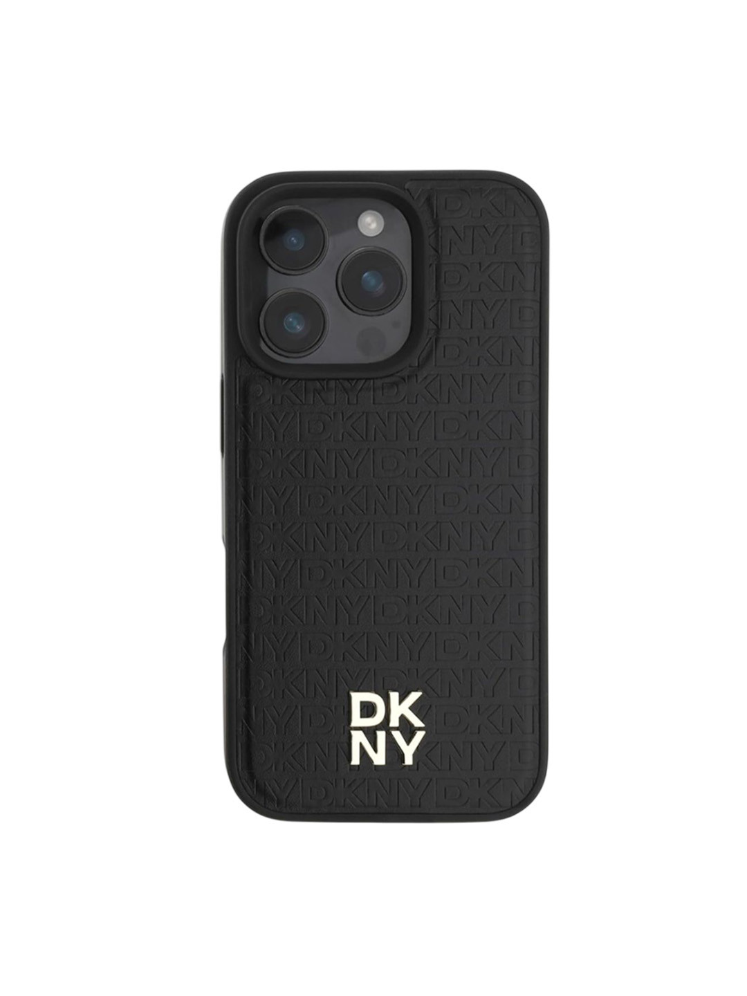 CG MOBILE Dkny Black Iphone 16 Pro Max Hard Case Magsafe Pu Leather W/ Stack Logo