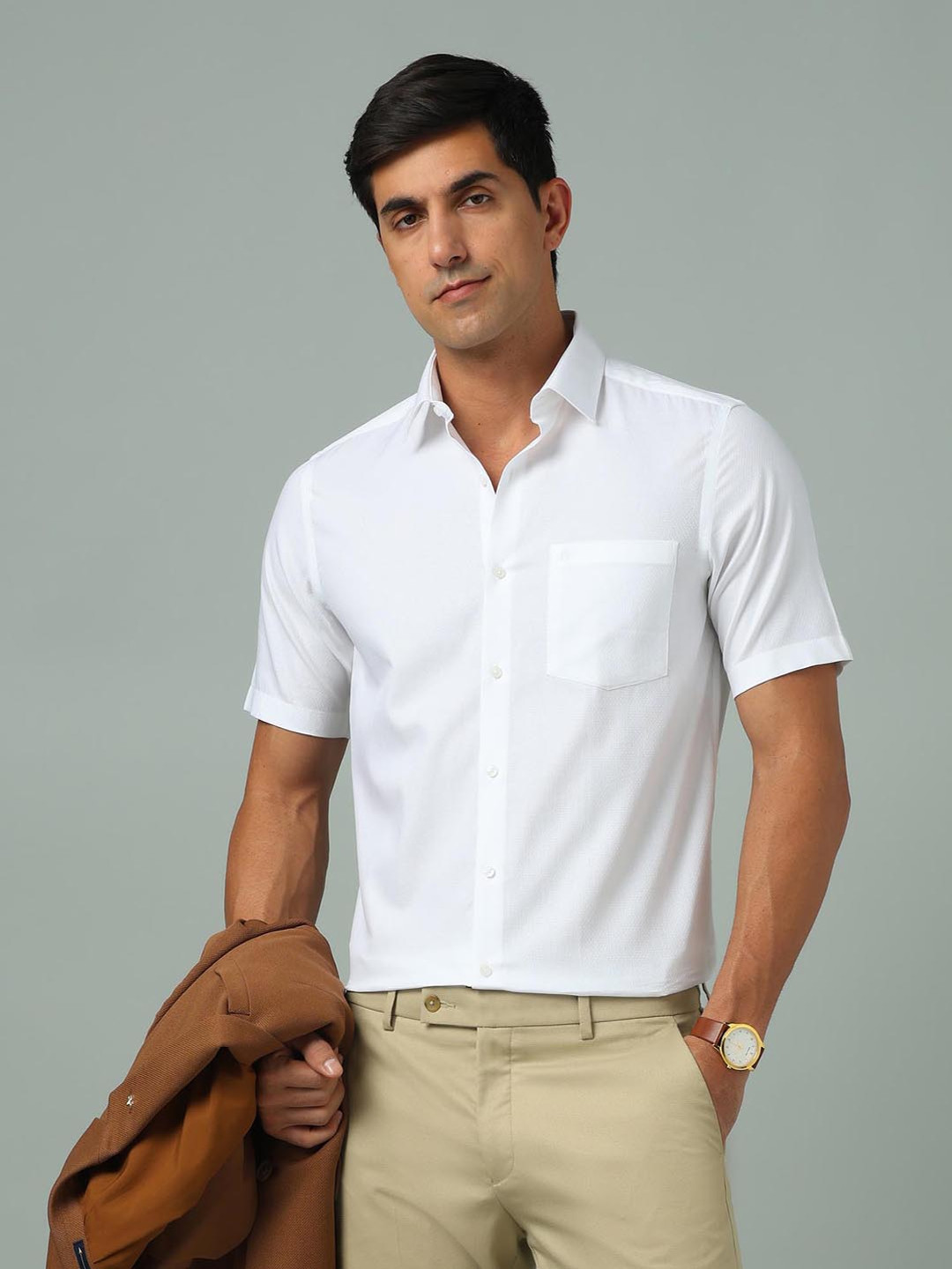 Arrow Iconic Solid Dobby Shirt