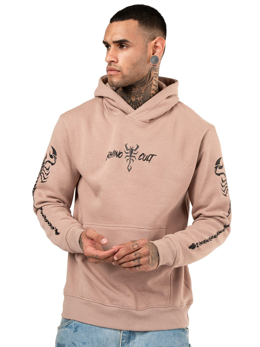 RHINO CULT Scorpion Sting Men Printed Hooded Sweatshirt
