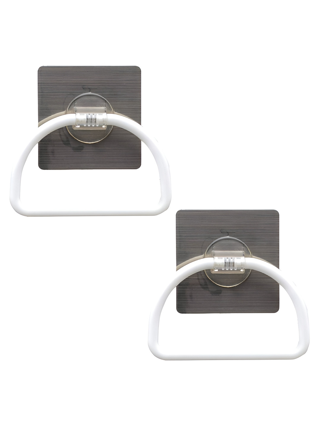 HOKIPO 2 Pc Self Adhesive Plastic Towel Ring