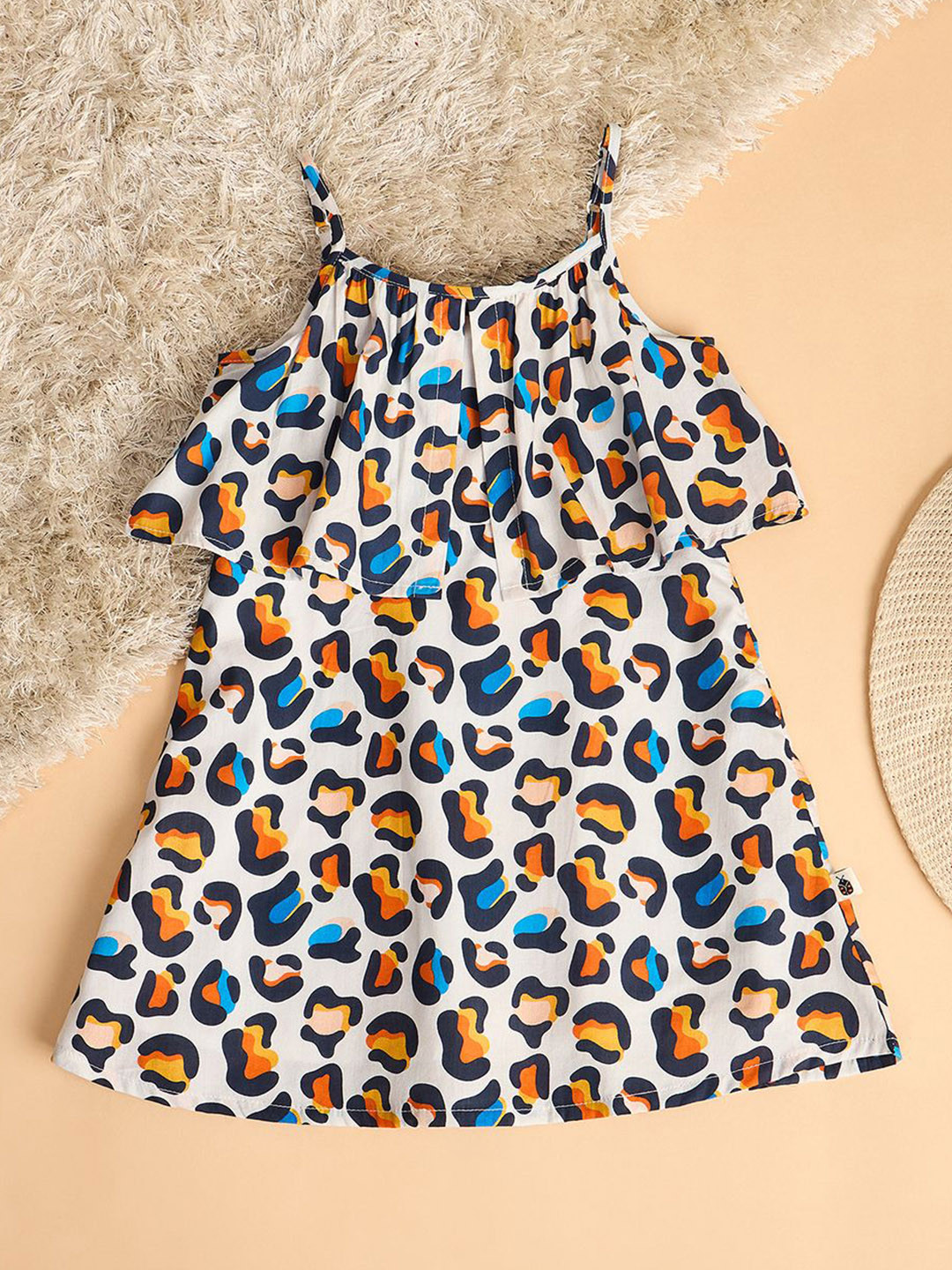 Stylo Bug Girls Cotton Animal Printed A-Line Dress