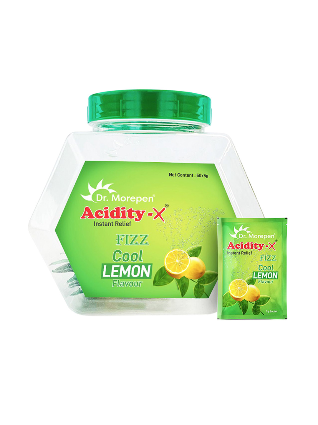 Dr. Morepen Acidity-X Fizz For Indigestion, Acidity & Gas Relief - 50 Sachets