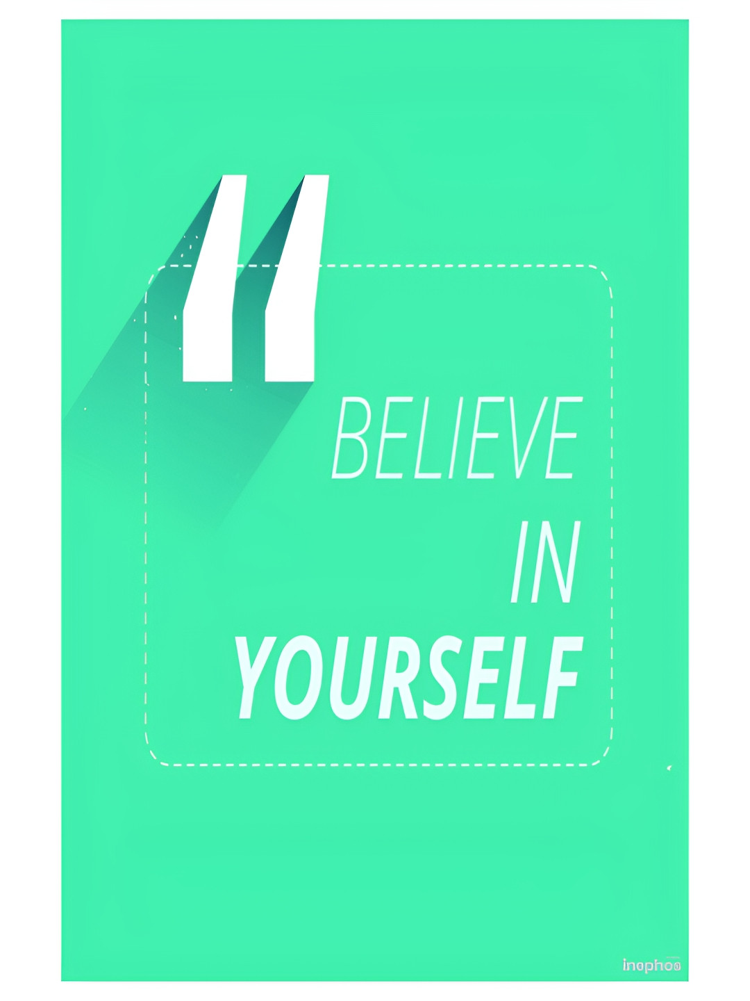 Inephos Green & White Abstract Paper Posters