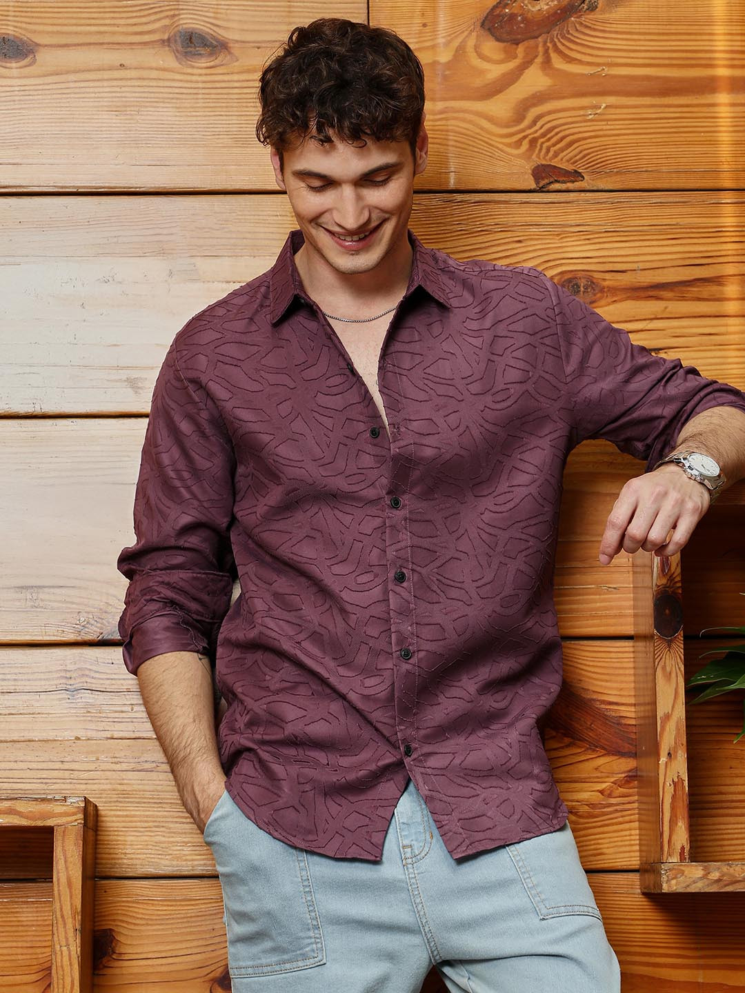 CAHOOT Men Comfort Horizontal Stripes Opaque Casual Shirt