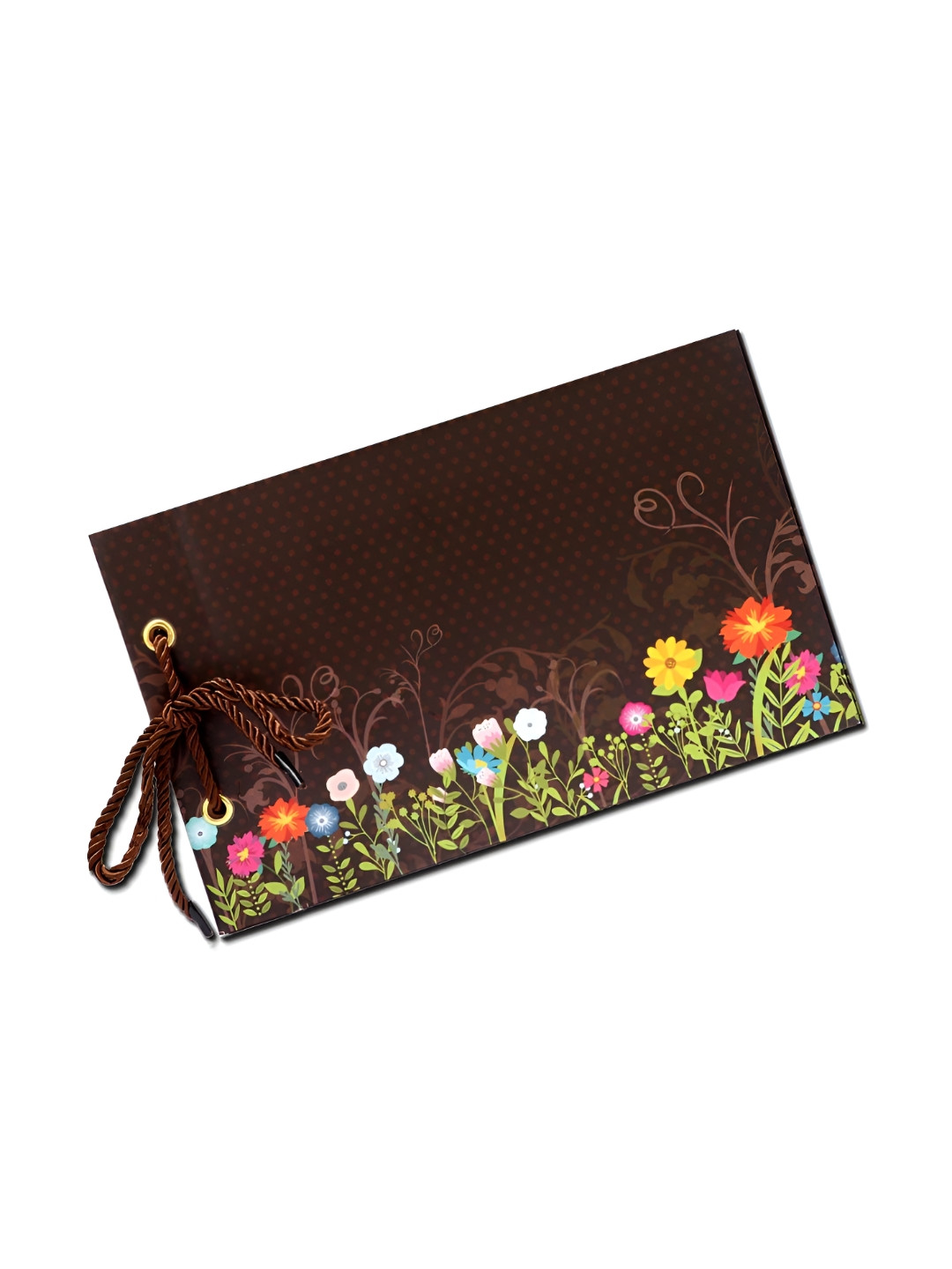 SEHAZ ARTWORKS Brown & White Flower Garden Printed Scrapbook Photo Album