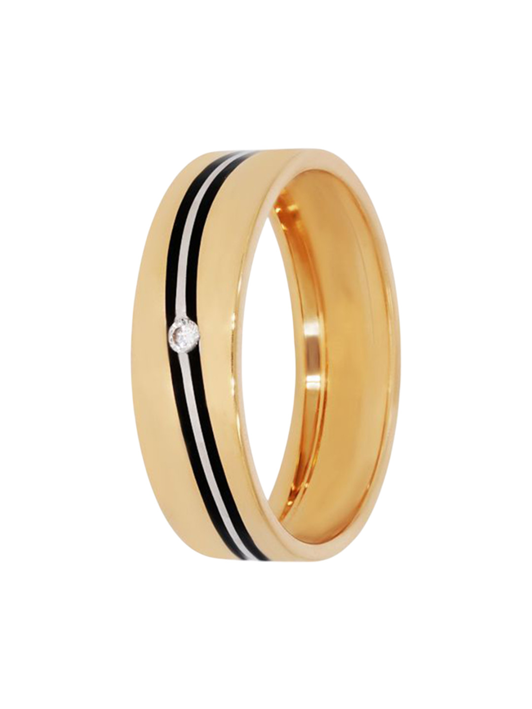 BHIMA 22K BIS Hallmark 916 Purity Yellow Gold Coral Lined Ring for Men