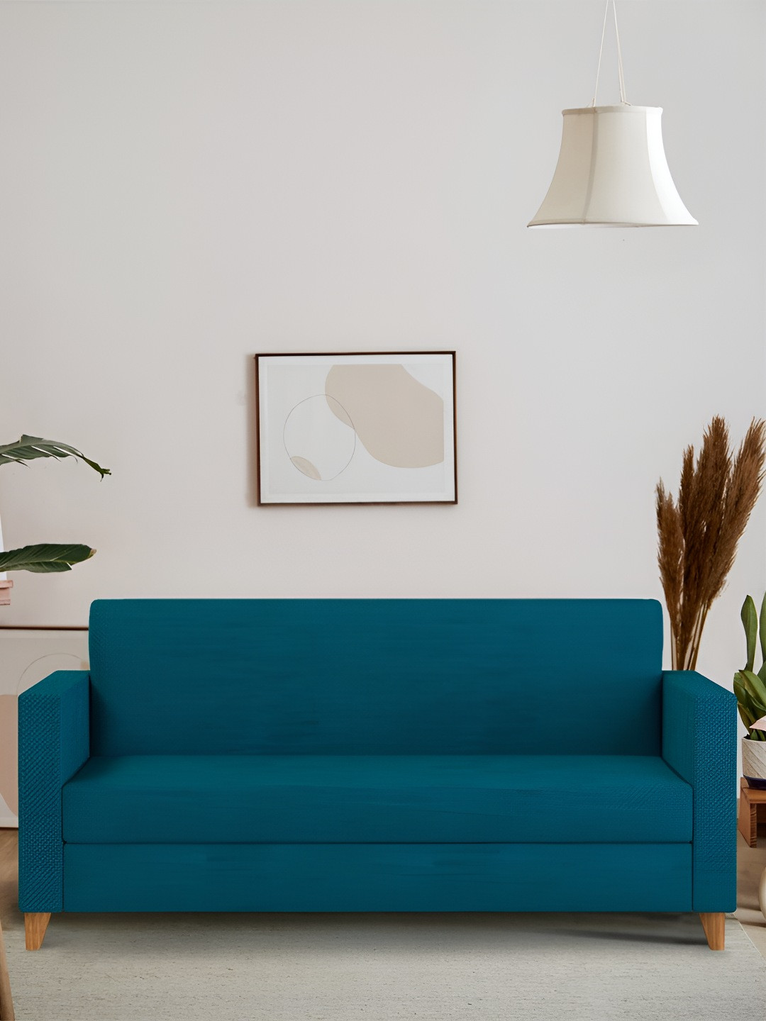 Chumbak Sailor Blue Three Seater Modern Couch