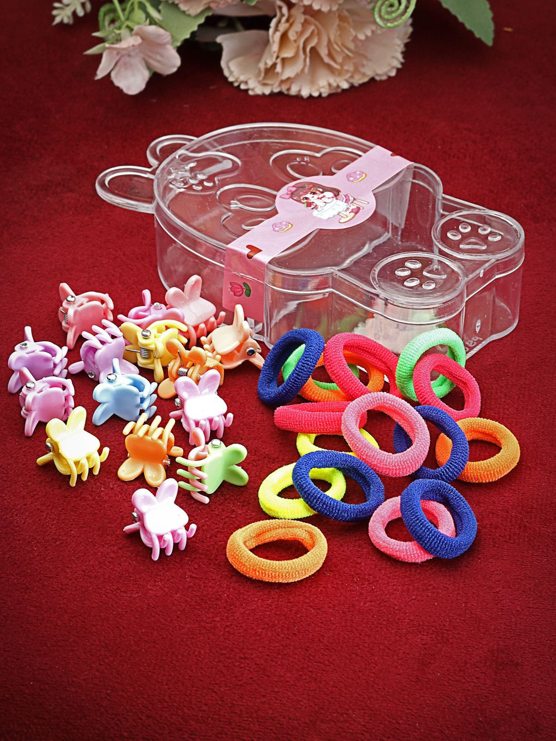 Stoln Girls Set of 30 Clips and Rubberbands Hair Accessory