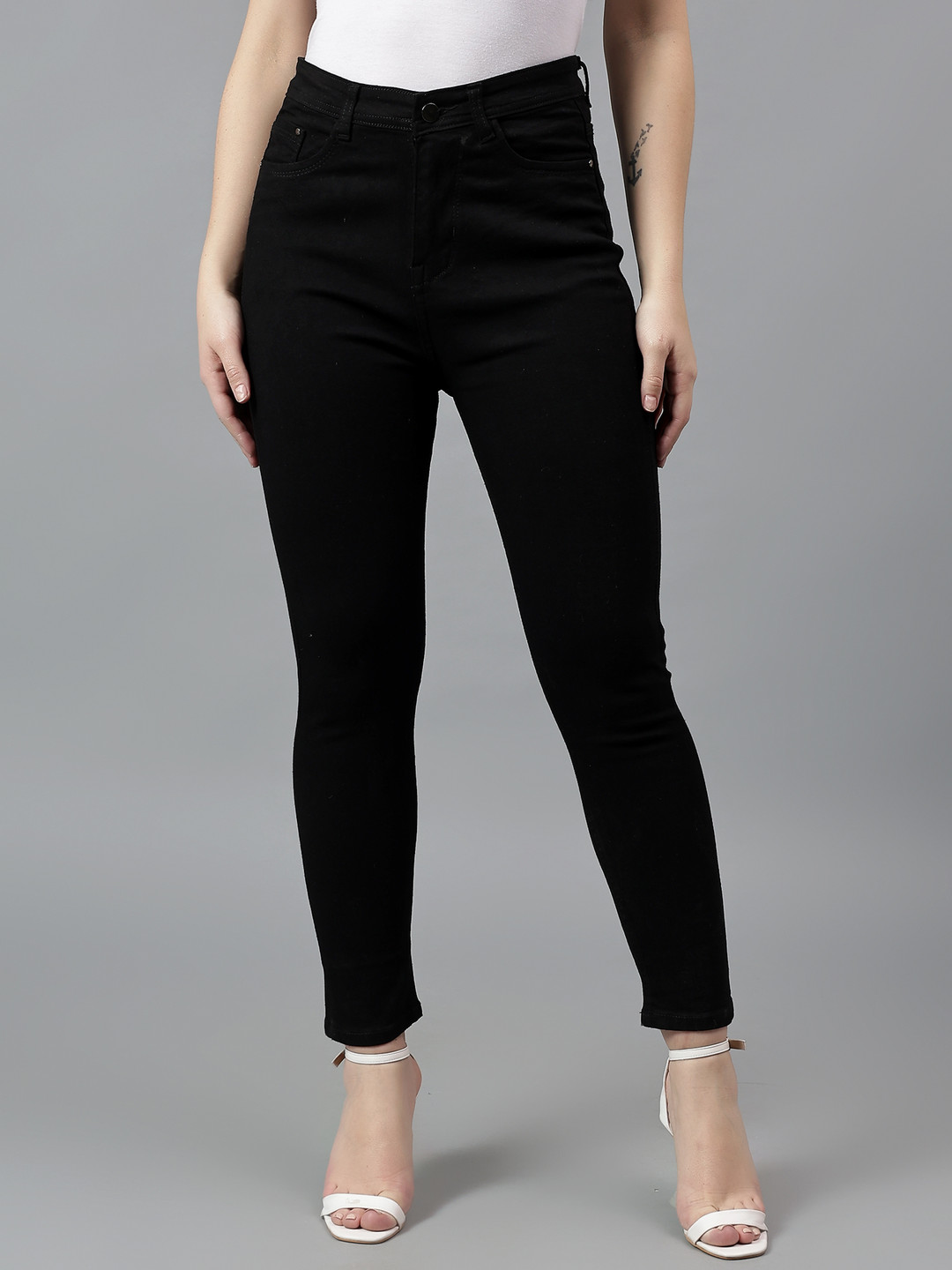 POMPOUS Women Jean Slim Fit High-Rise Stretchable Jeans