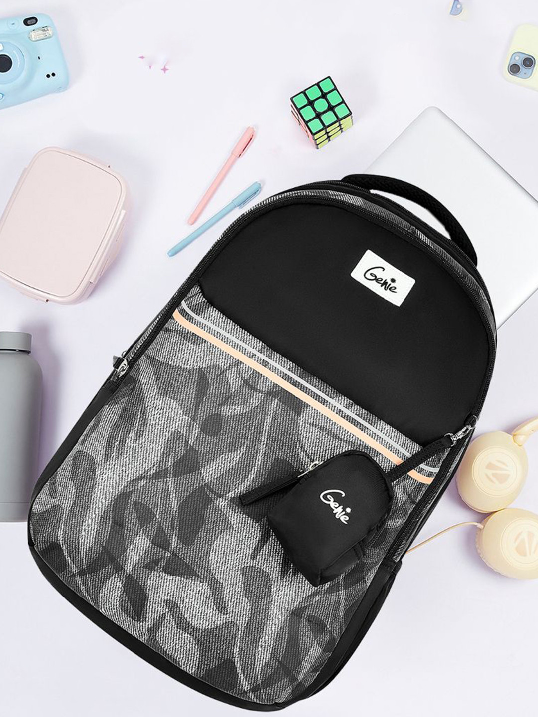 Genie Women Graphic Backpack With Zip Pouch