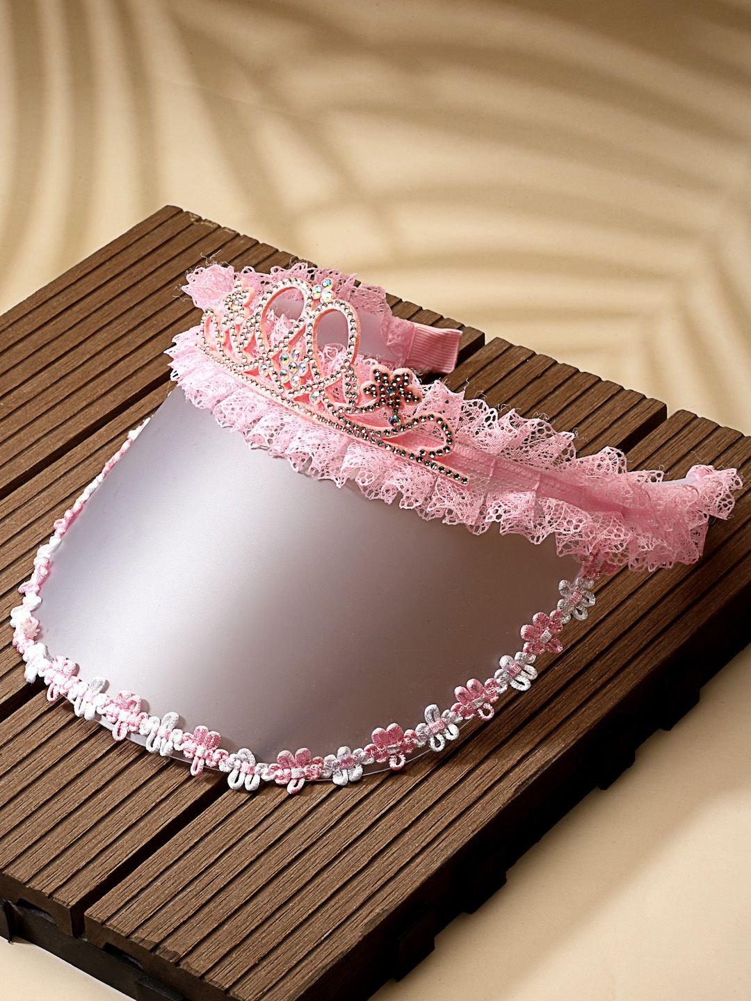 Stoln Girls Pink Embellished Cap Lace Hair Band