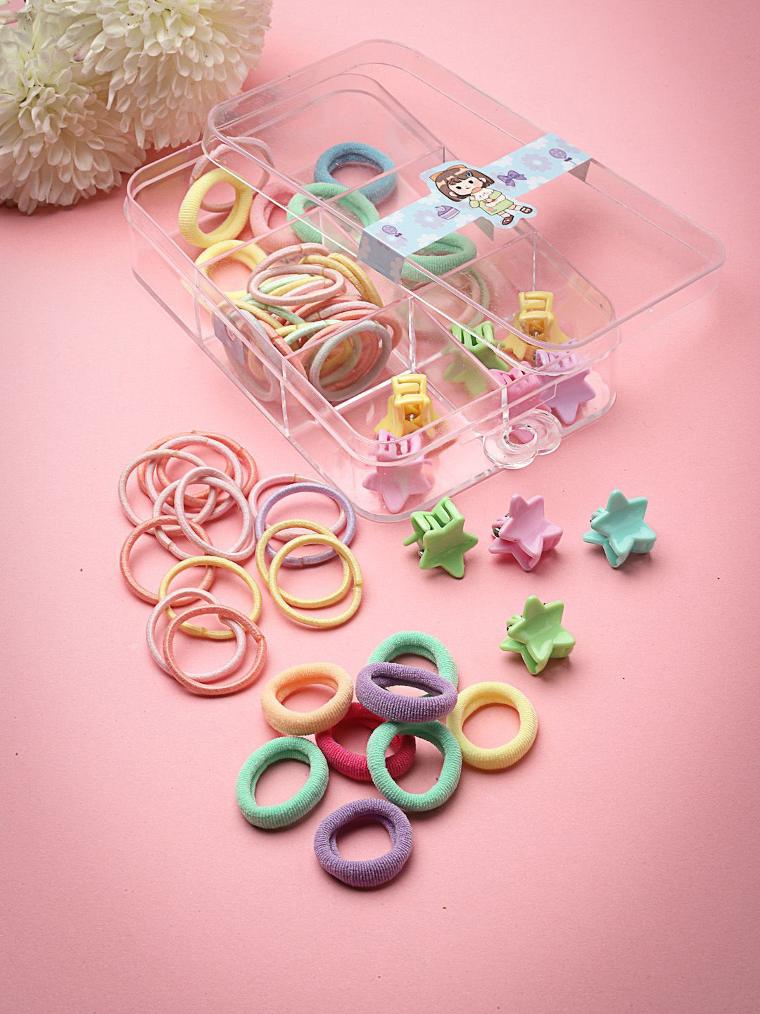 Stoln Girls Set of 60 Clips & Rubber Bands