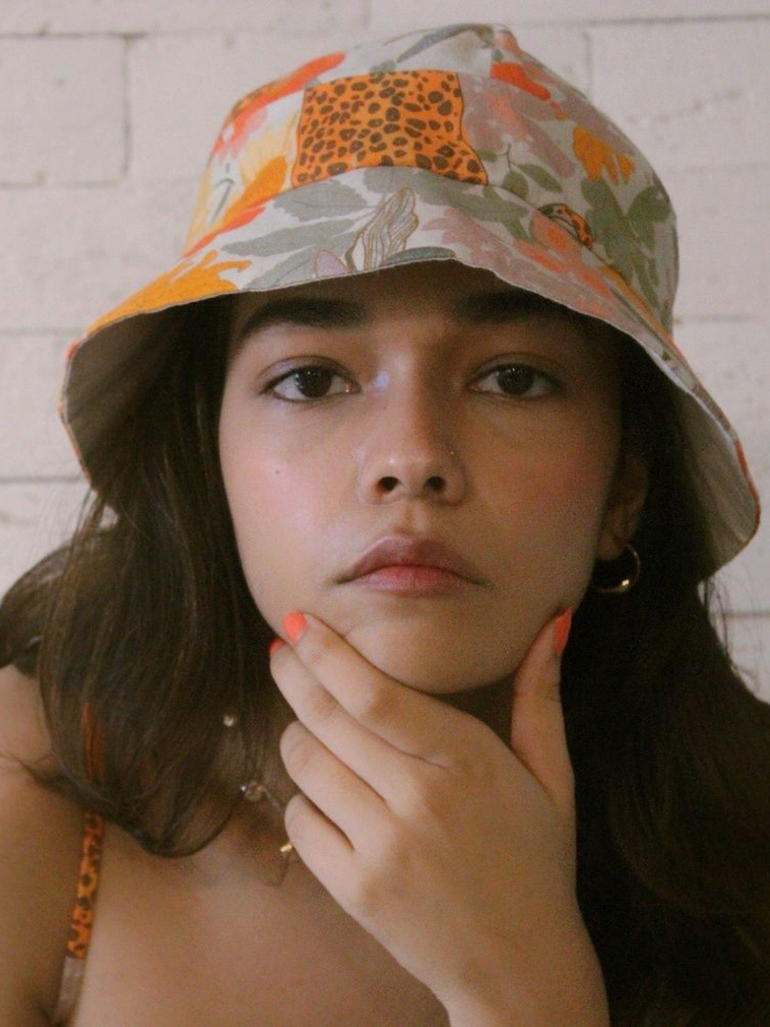 LABEL SUGAR Women White Self Design Bucket Hat