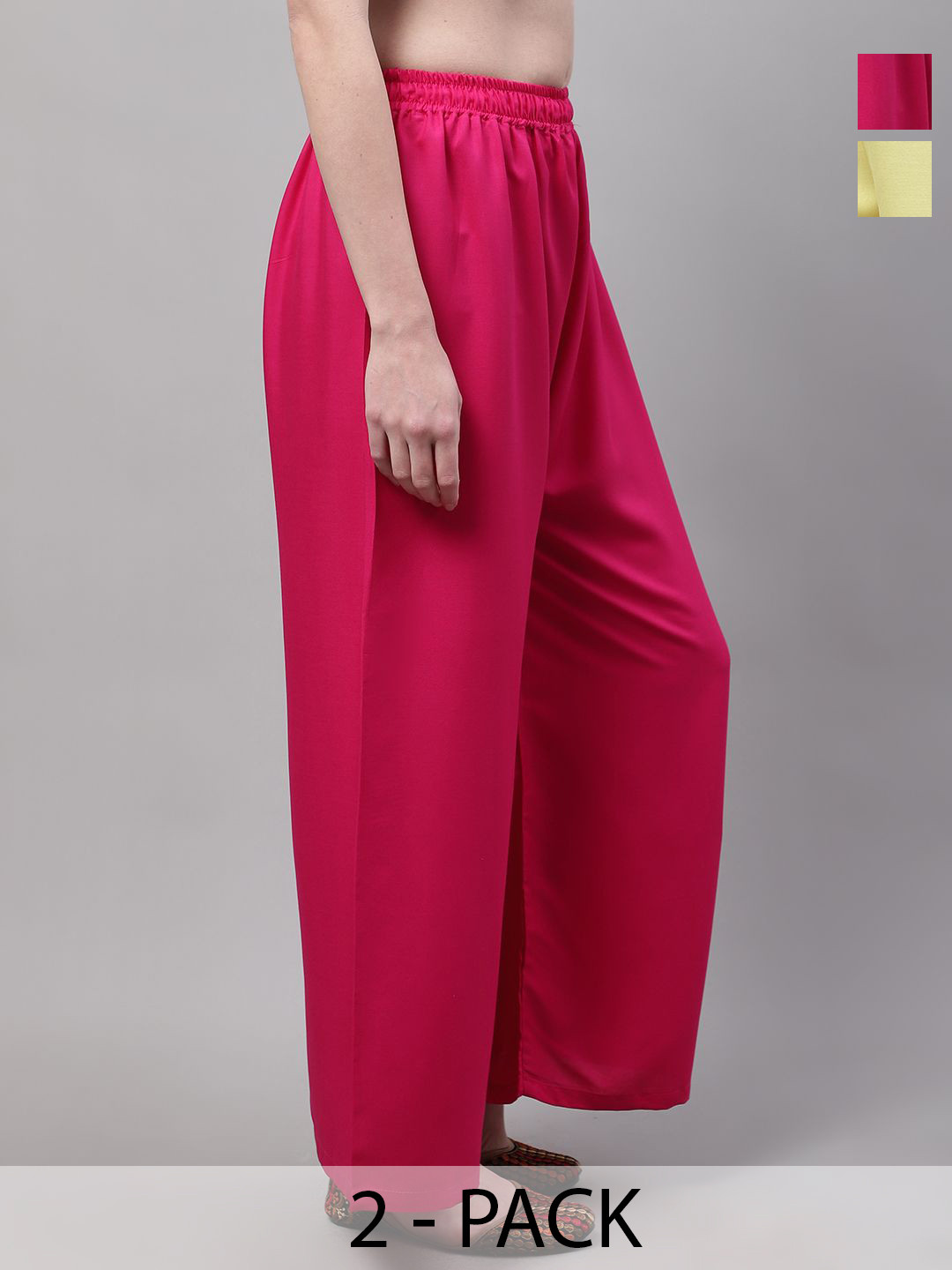 Valles365 by S.C. Women Pack of 2  Flared Slip-On Ethnic Palazzos