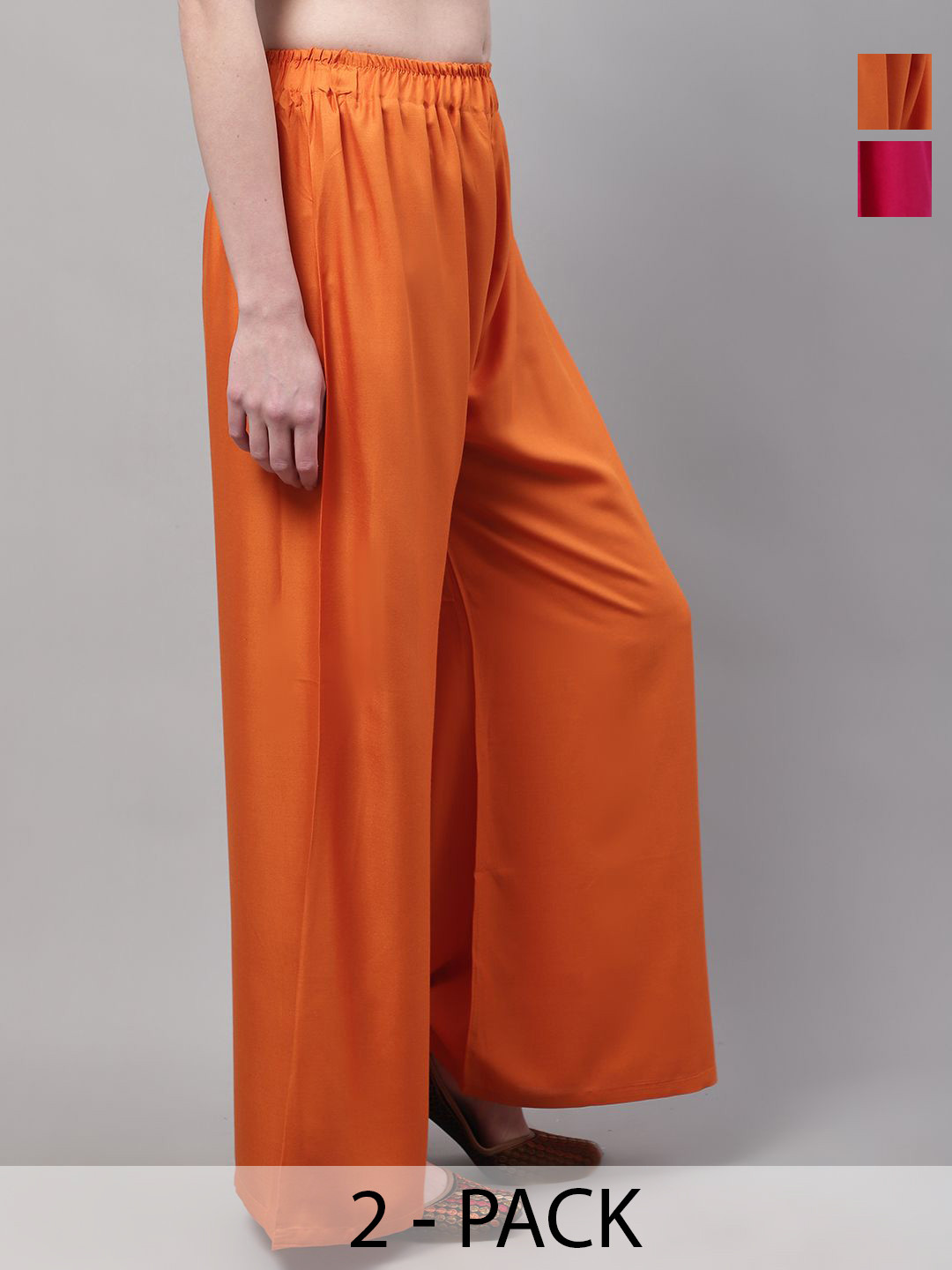 Valles365 by S.C. Women Pack Of 2 Flared Palazzos