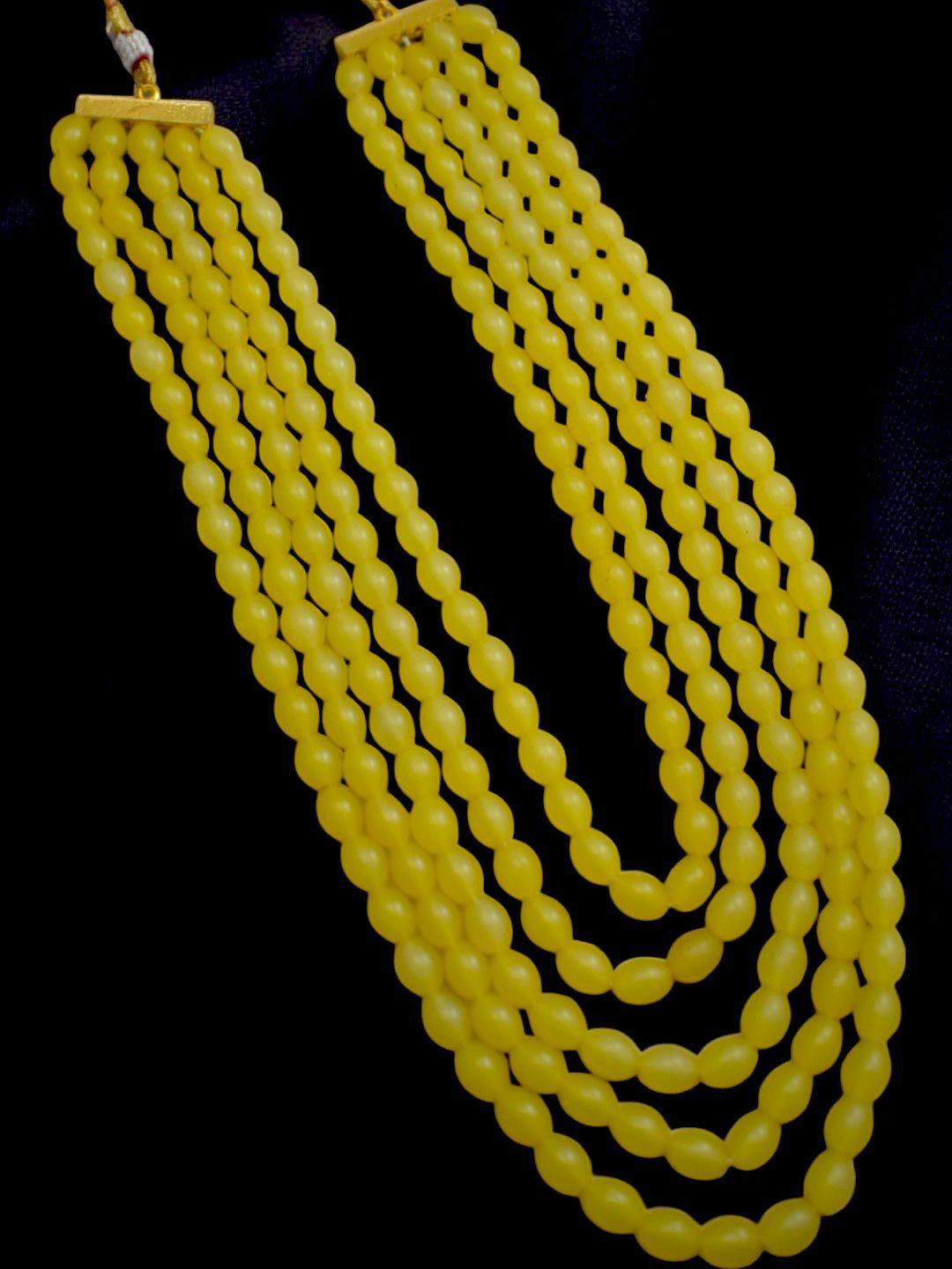TISHUL JEWELS Gold-Plated Artificial Beaded Layered Minimal Necklace
