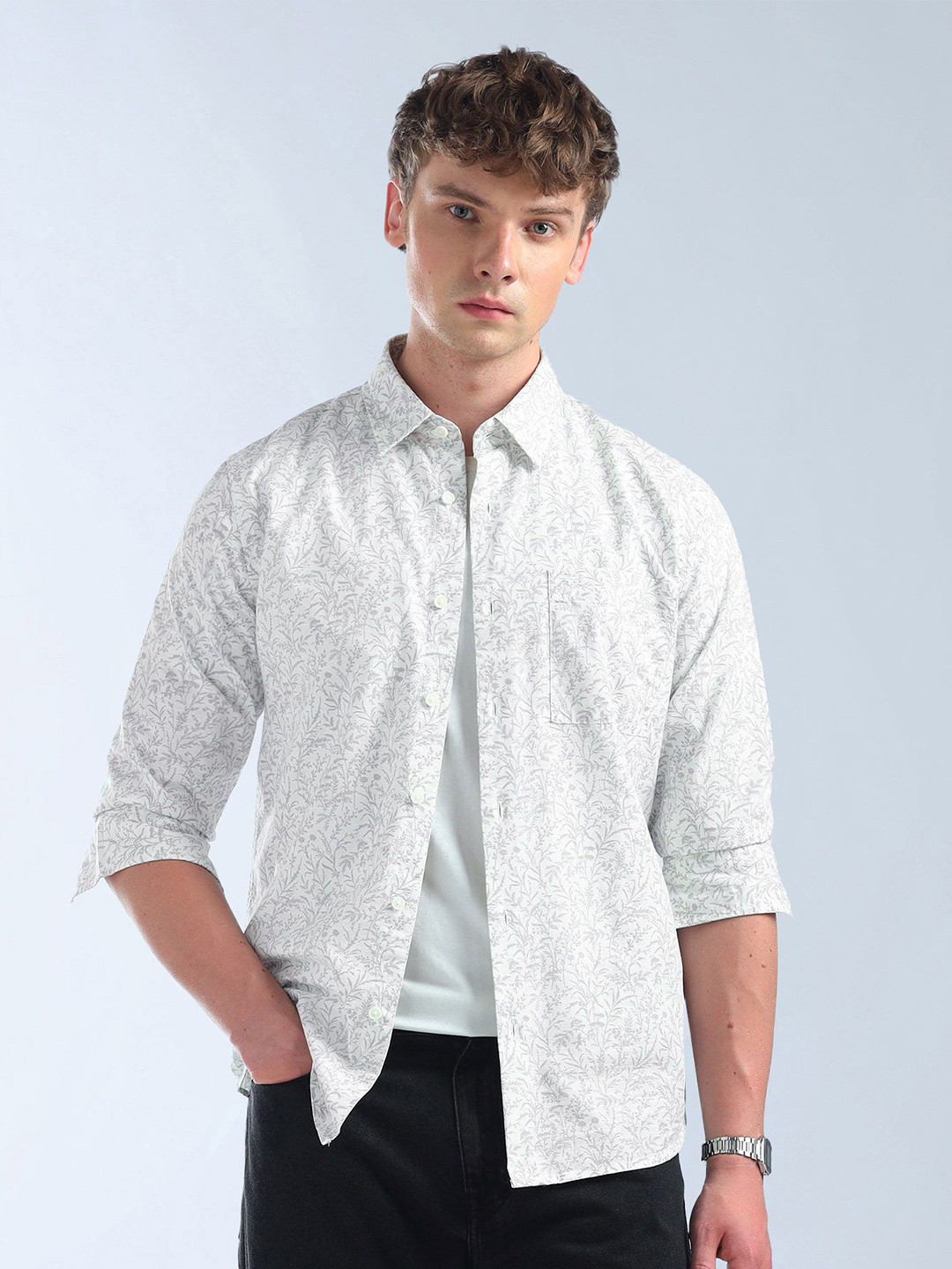 Flying Machine All Over Printed Regular Fit Shirt