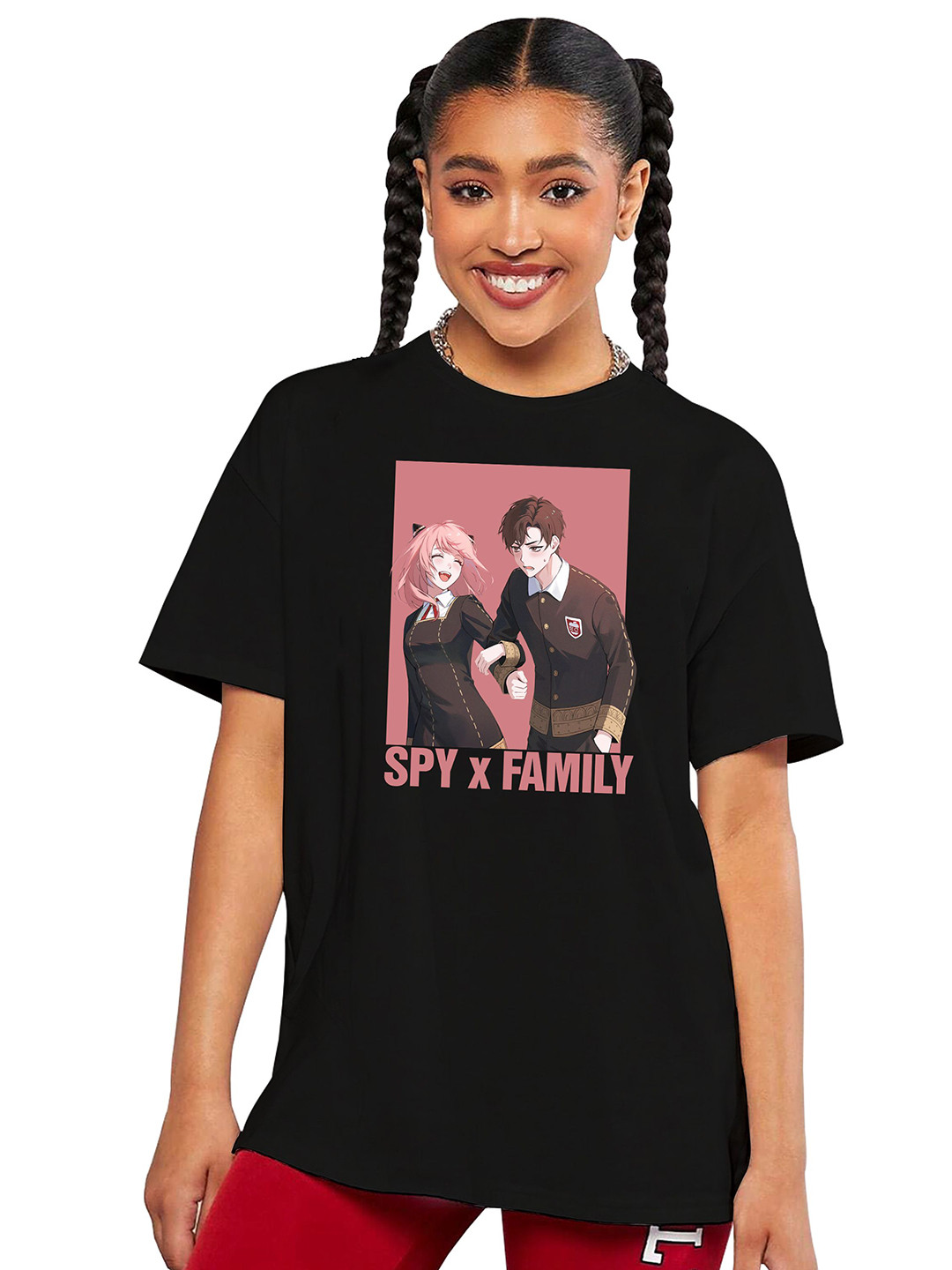 MODARUE Girls Graphic Printed Relaxed Fit Cotton Longline T-shirt