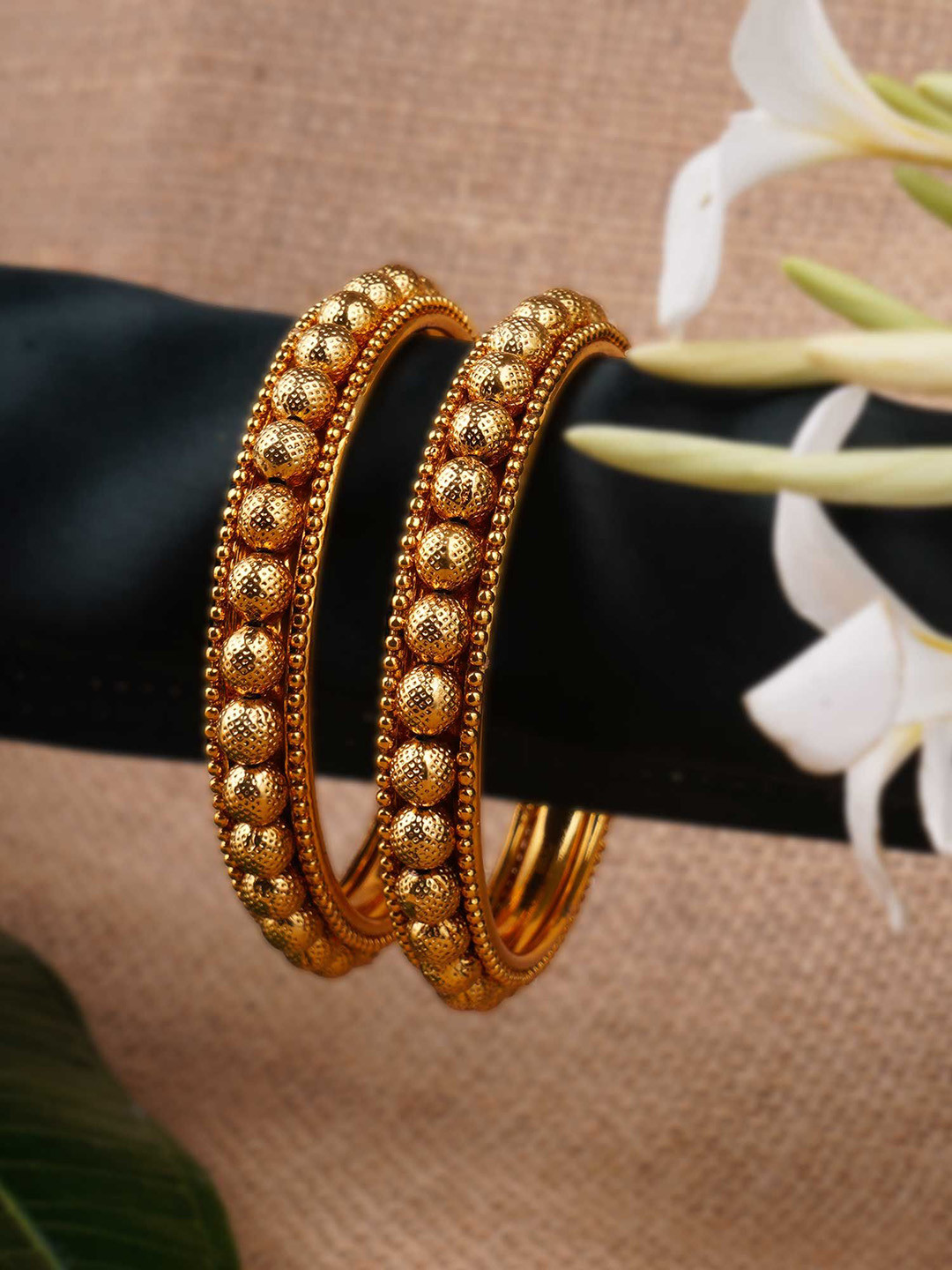 Anouk Set Of 2 Royal Antique 24CT Gold-Plated Bangles
