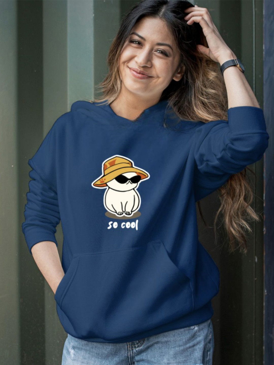 KASHIAN Women Printed Hooded Sweatshirt