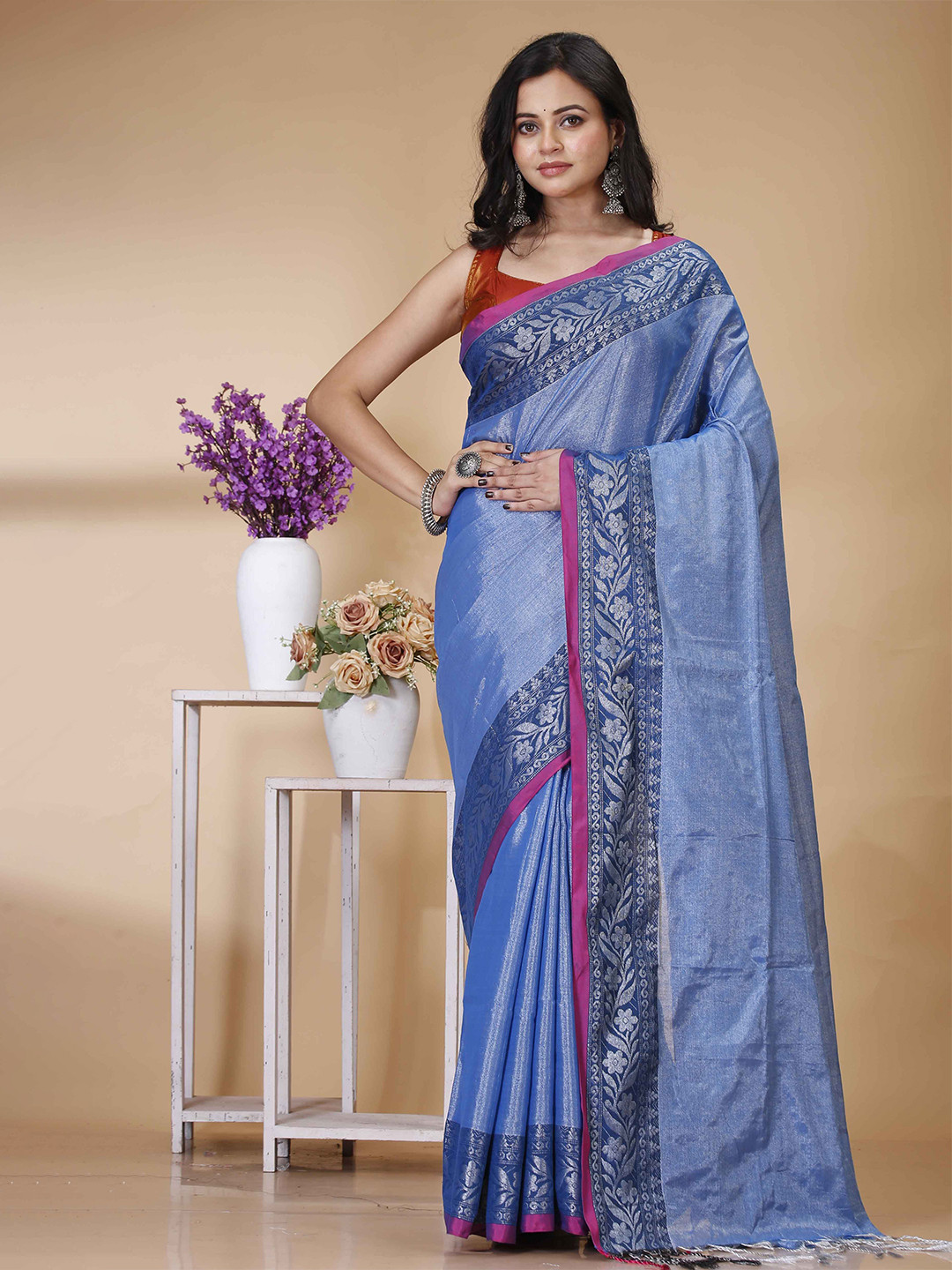 SRILOK Tissue Fusion Khadi Saree
