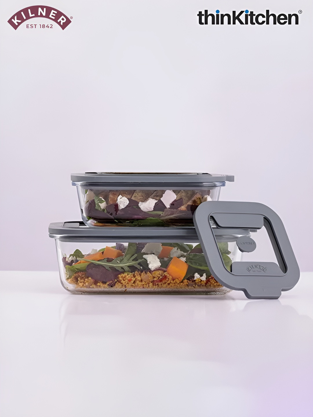 Kilner New Fresh Transparent Glass Dishwasher Safe Clip-On Canister