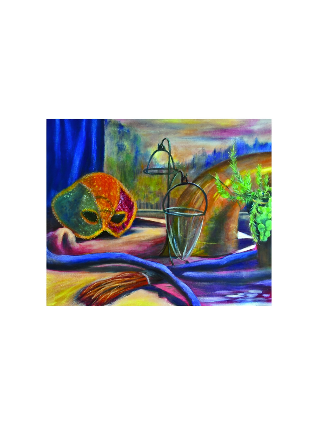 Inephos Blue & Green Floral and Botanical Canvas Wall Art