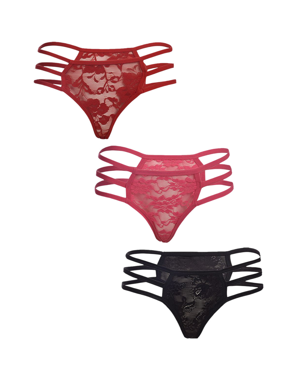 Fleurt Women Pack Of 3 Assorted G-String Briefs