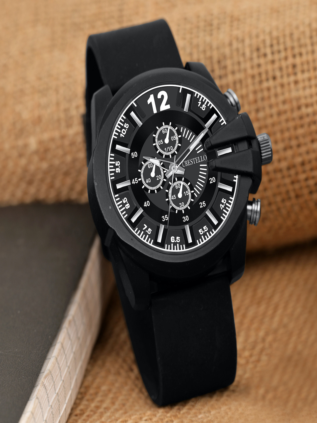 CRESTELLO Men Dial & Straps Analogue Watch CR-DSL042-BLACK