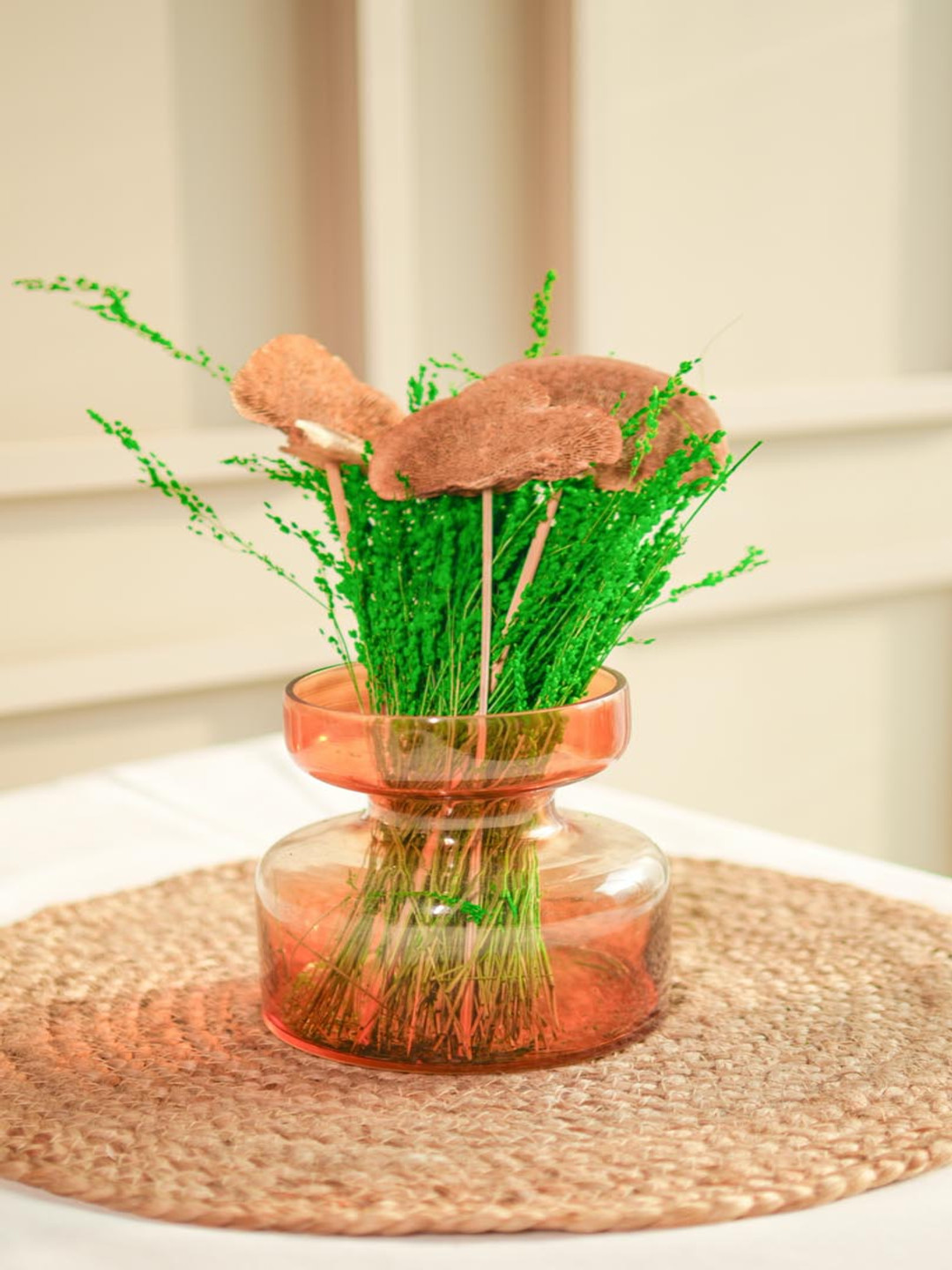 ArteCasa Green & Brown Grass Artificial Flower