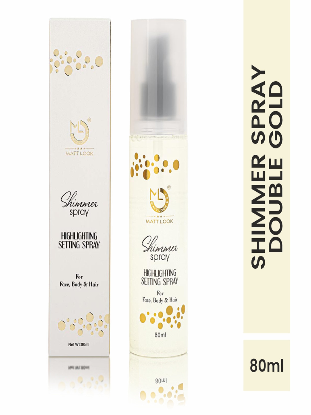 MATTLOOK Shimmer Highlighting Setting Spray For Face & Hair 80ml - Double Gold 002