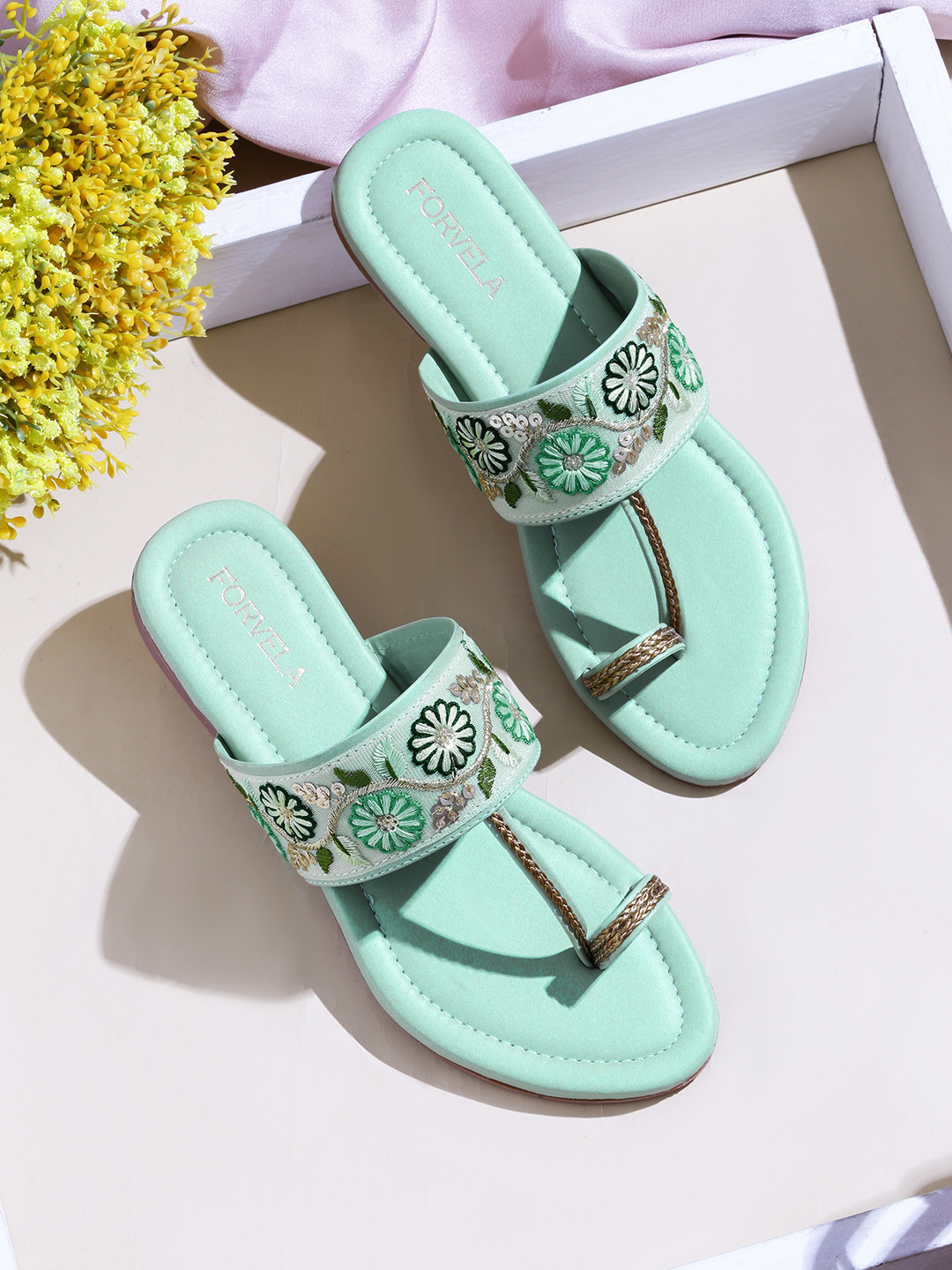 FORVELA Women Open Toe Flats