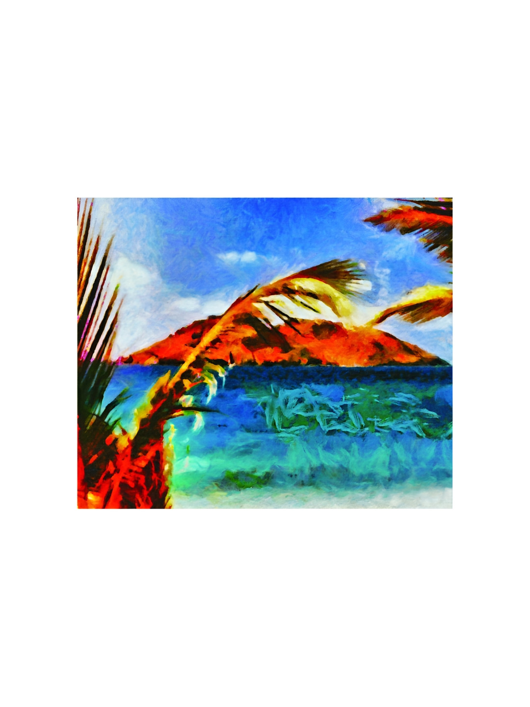 Inephos The Distant Island Canvas Wall Rectangle Paintings Wall Art - 35.8 x 29.9In