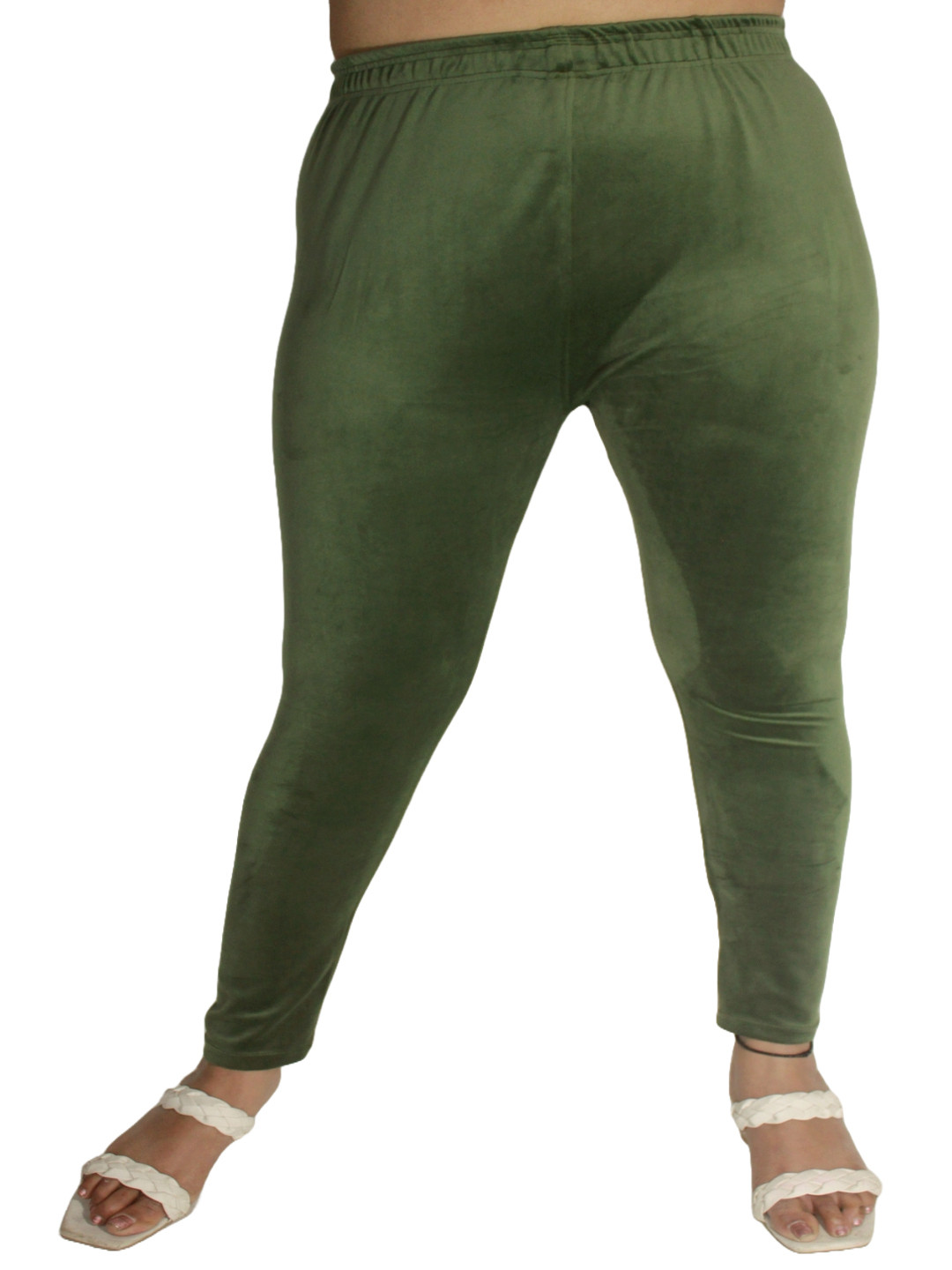 PINK SHELL Women Plus Size Velvet Ankle-Length Leggings